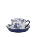 Filiżanka ze spodkiem London Pottery 250ml Blue Rose - 1