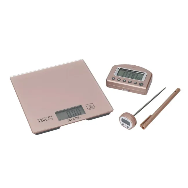 Zestaw Waga + termometr + minutnik Tylor rose gold