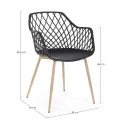 Krzesło Optik 58x85,5x44cm czarne - 3