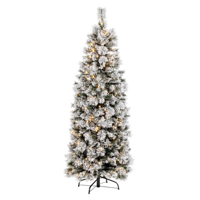 Slim Christmas Tree 180x72cm Snow-covered with 210 LEDs