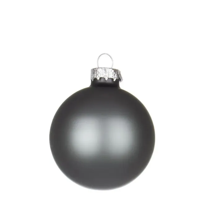 Bombka szklana 8cm szary mat