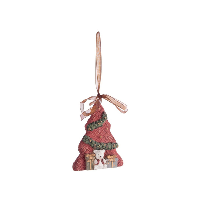 Christmas Tree Hanging Ornament 9cm Red
