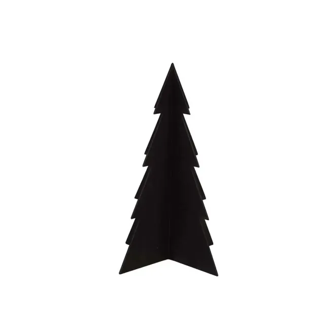 Figurka dekoracyjna choinka 12x8cm czarna metalowa - 1