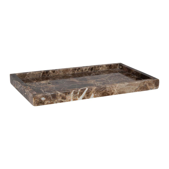 Tray 27x15x2cm Brown Marble