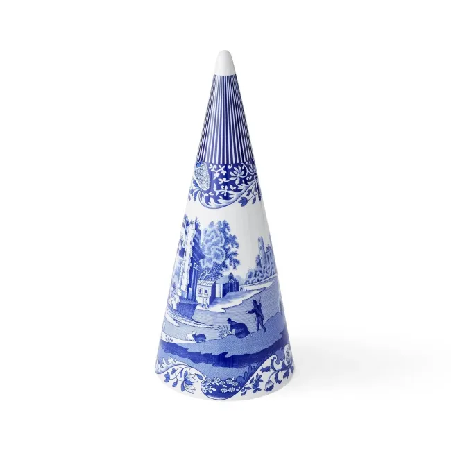 Blue Italian Decorative Figurine 34cm Christmas Tree
