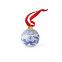 Bombka Blue Italian 7,5cm florals