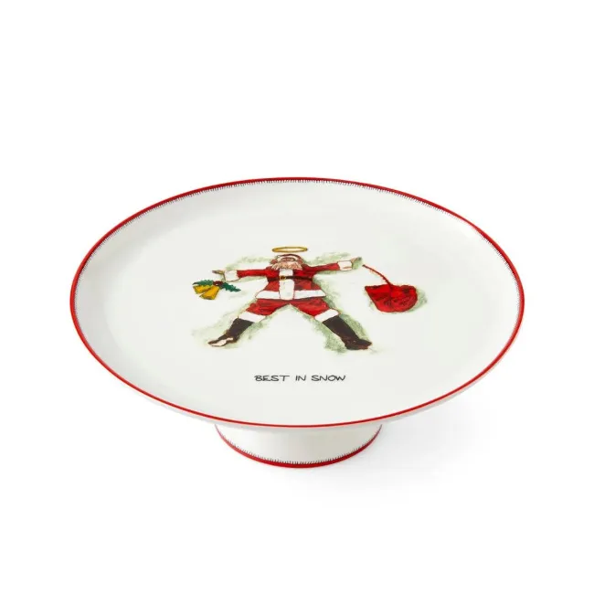 Kit Kemp Doodles Footed Platter 27cm Best in Snow