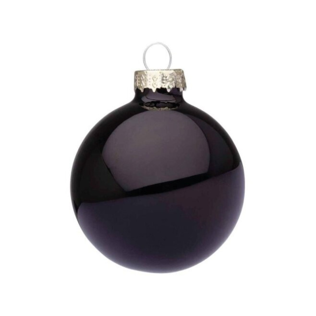 Christmas Bauble 6cm Black Shiny - 1