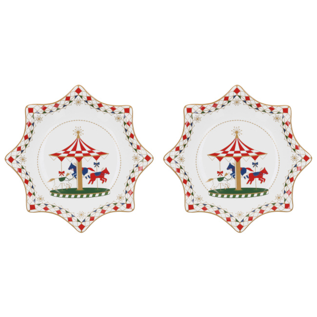 Zestaw 2 talerzy Xmas Carousel 20cm gwiazda - 1