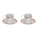 Set of 2 Espresso Cups with Saucers 100ml - 1
