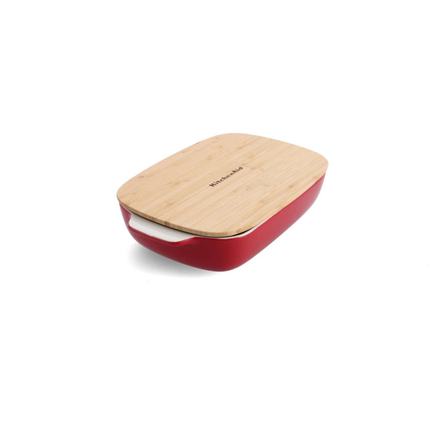 Naczynie ceramiczne 40x25x8,8cm + pokrywka Empire Red