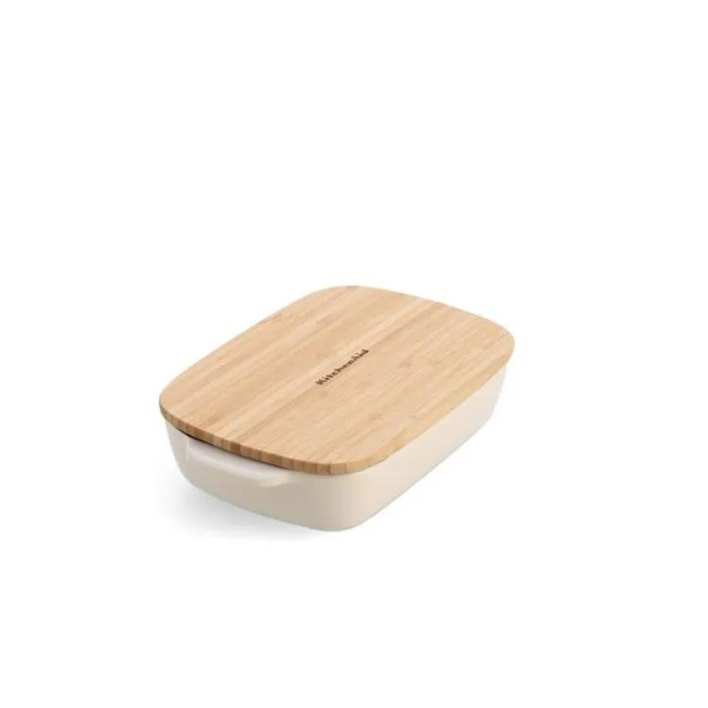 Naczynie ceramiczne 26x15,5x6,5cm + pokrywka Almond Cream