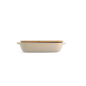 Ceramic Dish 33x19,5x7,5cm + Lid almond cream - 6