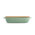 Ceramic Dish 33x19,5x7,5cm + Lid pistachio - 11