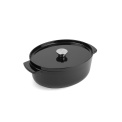 Oval Cast Iron Pot 30cm 5,6l black