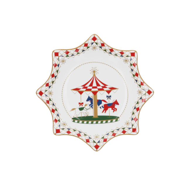 Talerz Xmas Carousel 20cm w kształcie gwiazdy  - 1