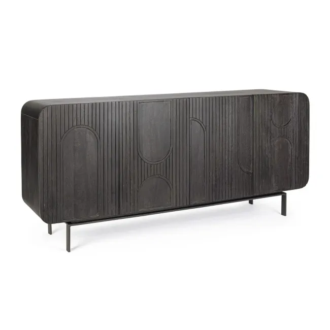 Komoda Orissa 180x82x42cm czarna drewniana