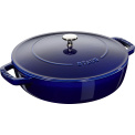 Blue 28cm cast iron skillet with lid (second grade) - 1