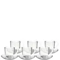 Komplet 6 filiżanek ze spodkiem Napoli 250ml do kawy - 1