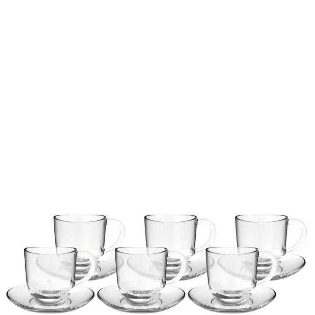 Komplet 6 filiżanek ze spodkiem Napoli 250ml do kawy