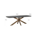 Dining Table Hayley 230x100x76cm Dark Coffee - 4