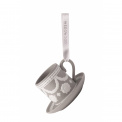 Grey Coffee Cup Hanging Ornament 8cm - 1