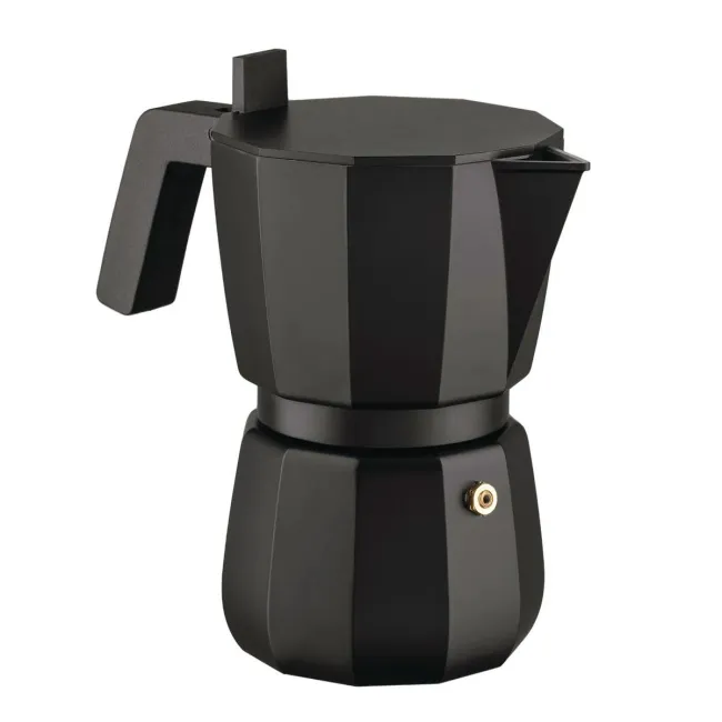 Aluminum Moka Pressure Coffee Maker 6-cup black - 1
