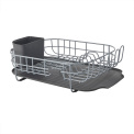 Dish rack 44.6x32x16cm low profile grey - 1
