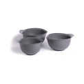 Set of three kitchen bowls dark grey