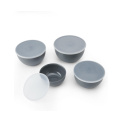 Set of 4 kitchen bowls with lids dark grey - 3
