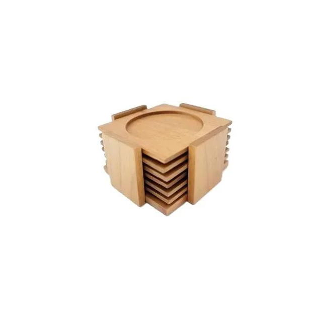 BREKA Set of 6 Coasters with Stand / Walnut