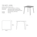 Garden table Yua 80x80cm granite grey - 2