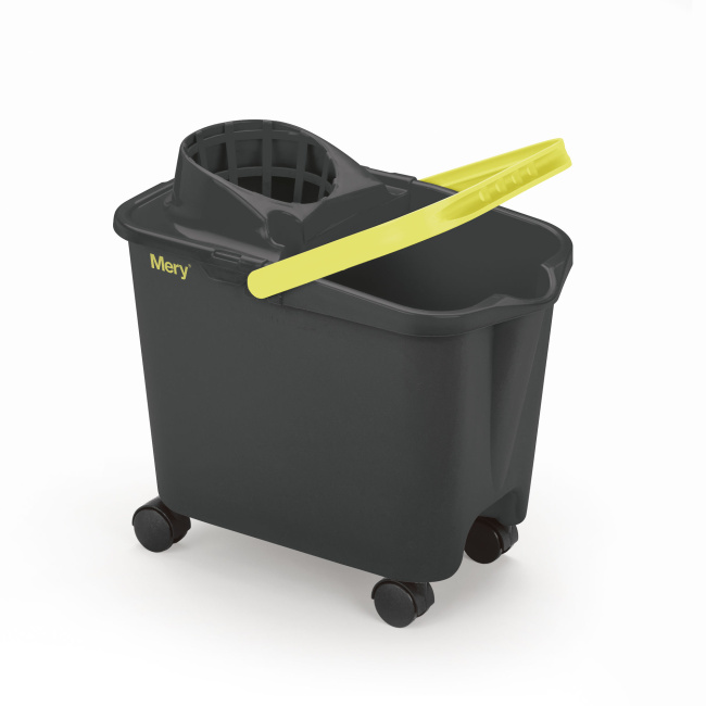Rectangular bucket 14L with wringer and wheels