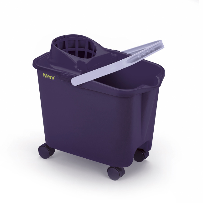 Rectangular bucket 14L with wringer and wheels