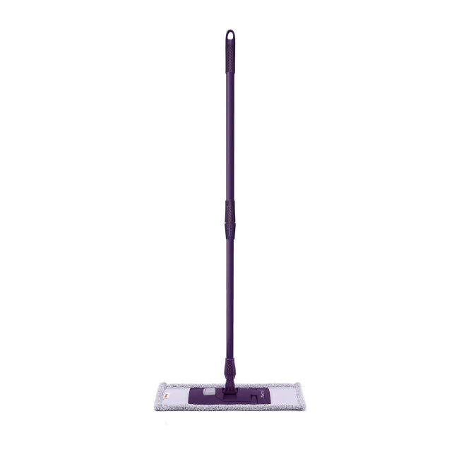 Flat microfiber mop with telescopic handle
