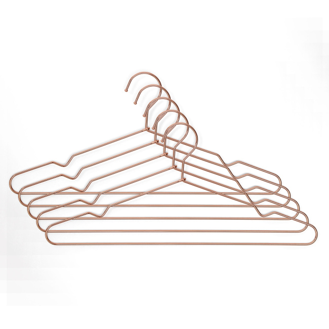 Set of 5 Copper-Colored Hangers
