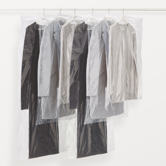 Set of 6 transparent clothing covers 3x S + 3x L