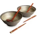Set of 2 Ramen Bowls + 2 Pairs of Chopsticks and Ladle Nenrin - 1