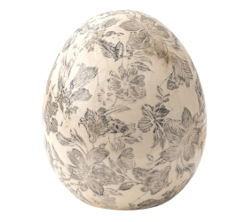 Jajko dekoracyjne16x14cm ceramiczne grey-beige