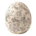 Decorative Ceramic Egg 16x14cm Grey-Beige - 1