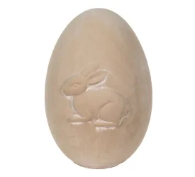 Jajko dekoracyjne 25x18cm ceramiczne beżowe