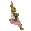 Decorative Figurine 15x6cm Sitting Rabbit Pink - 4