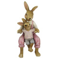Decorative Figurine 15x6cm Sitting Rabbit Pink - 1