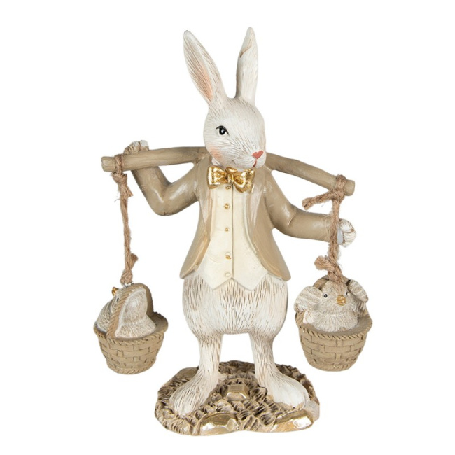 Decorative Figurine 16x12cm Rabbit Beige-Brown - 1