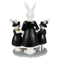 Decorative Figurine 16x8x21cm Rabbit Family Black-White - 2