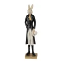 Figurka dekoracyjna 34x9cm zając beige-black - 1