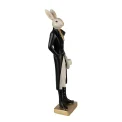 Figurka dekoracyjna 34x9cm zając beige-black - 2