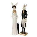 Figurka dekoracyjna 34x9cm zając beige-black - 5