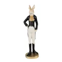 Figurka dekoracyjna 20x5cm zając 20x5cm beige-black - 1