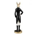 Figurka dekoracyjna 20x5cm zając 20x5cm beige-black - 3